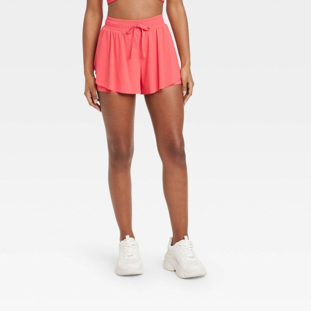 Women's Mid-Rise Double Layer Run Shorts - JoyLab Cherry Pink M